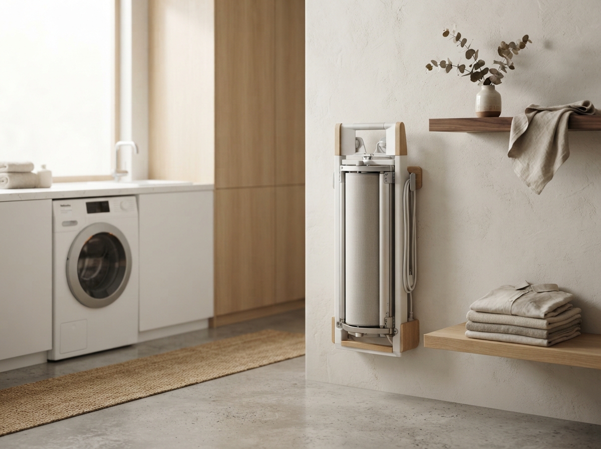 Складная конструкция гладильных машин Miele Складная конструкция гладильной машины Miele: компактное хранение