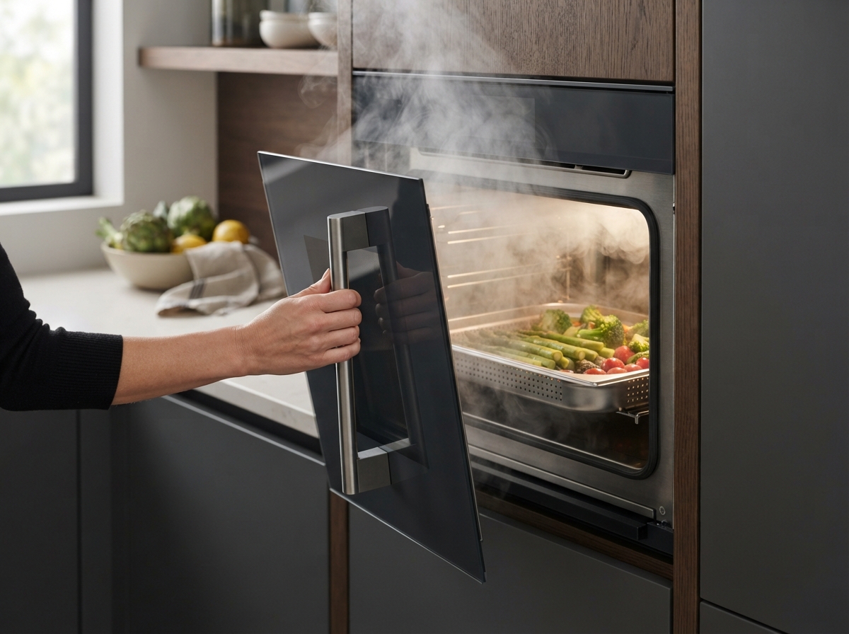 Холодный фронт в пароварках Miele Холодный фронт в пароварке Miele: дверца остаётся прохладной на ощупь