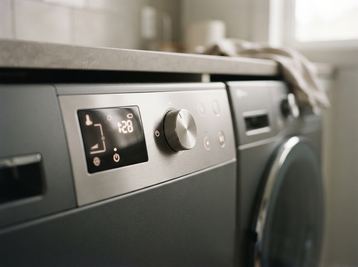 Дисплей управления в стиральных машинах Miele Информативный дисплей стиральной машины Miele с выбором программы и времени стирки